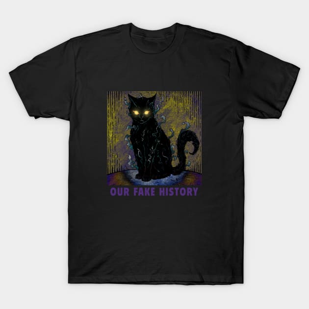 Evil Black Cat T-Shirt by Our Fake History